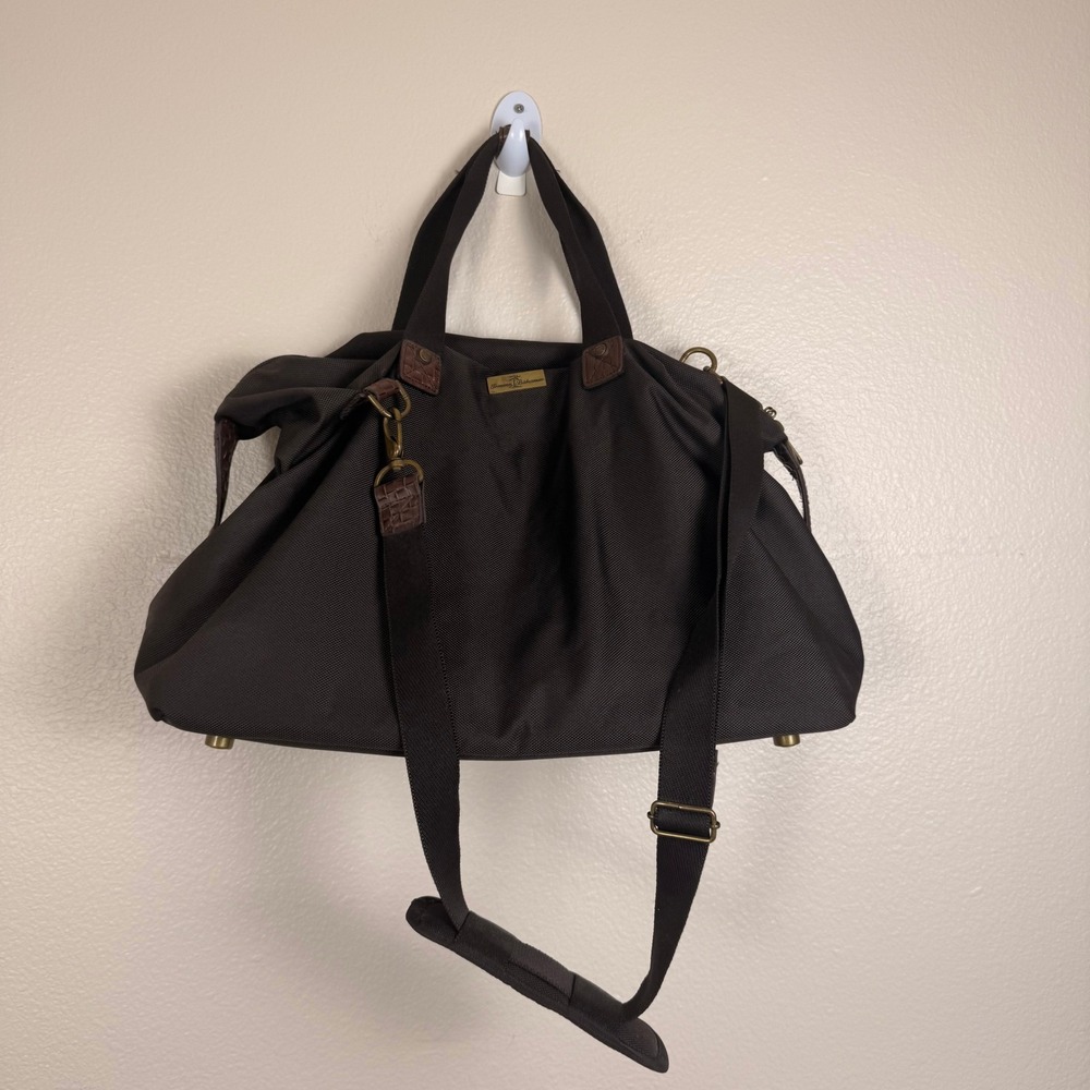 Tommy Bahama Duffle Bag Large Brown Weekender Overnight Ballistic Travel Bag